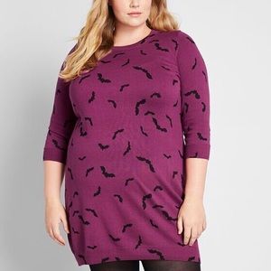 NWOT MODCLOTH Knit The Mark Sweater Dress in Bats